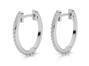 Boucles d'oreilles diamants naturels ronds 0.20 carat or blanc Isabella